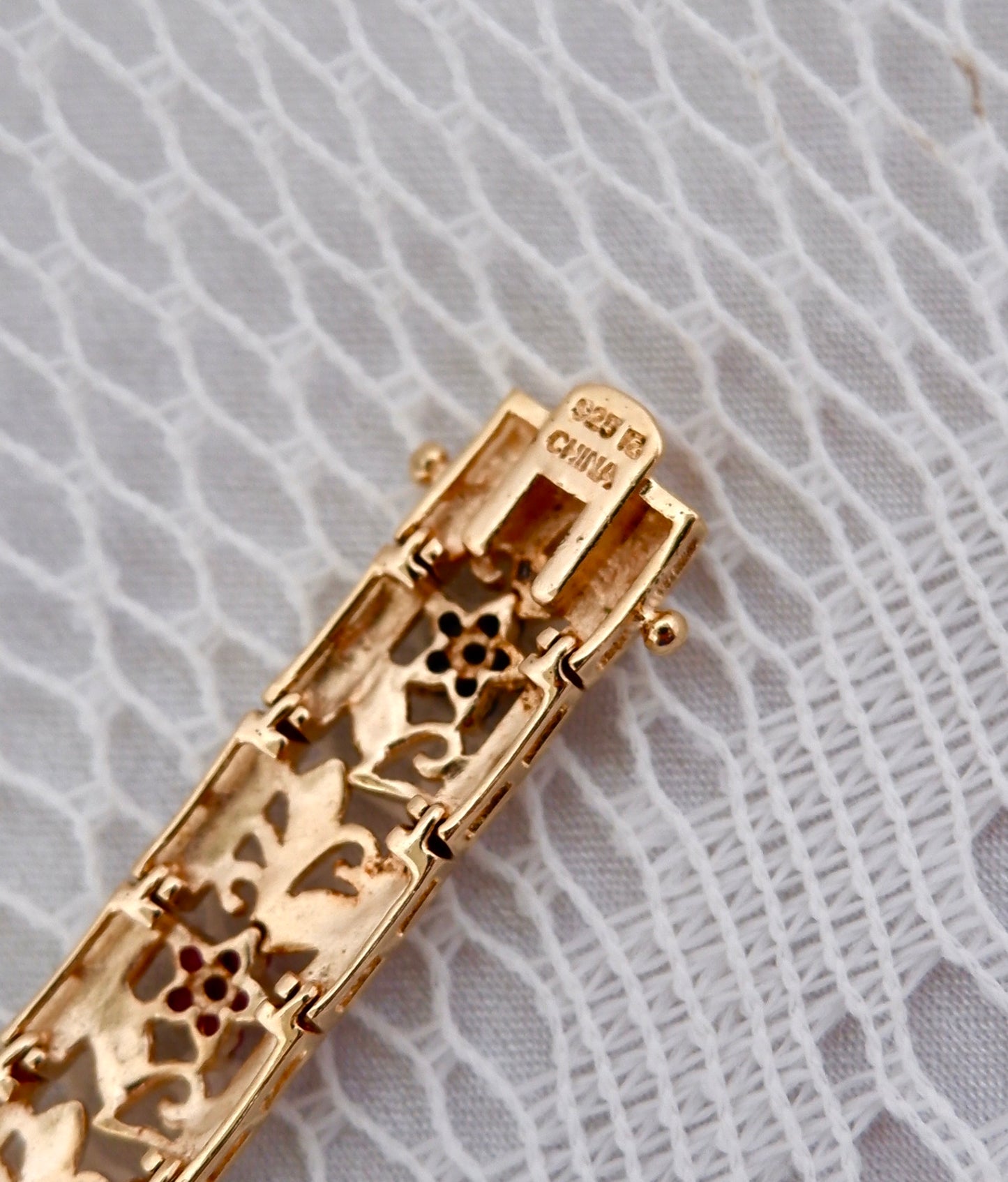 Gold Vermeil Ornate Floral Bracelet