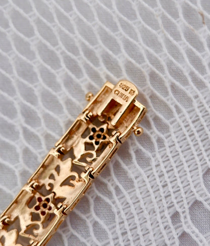 Gold Vermeil Ornate Floral Bracelet