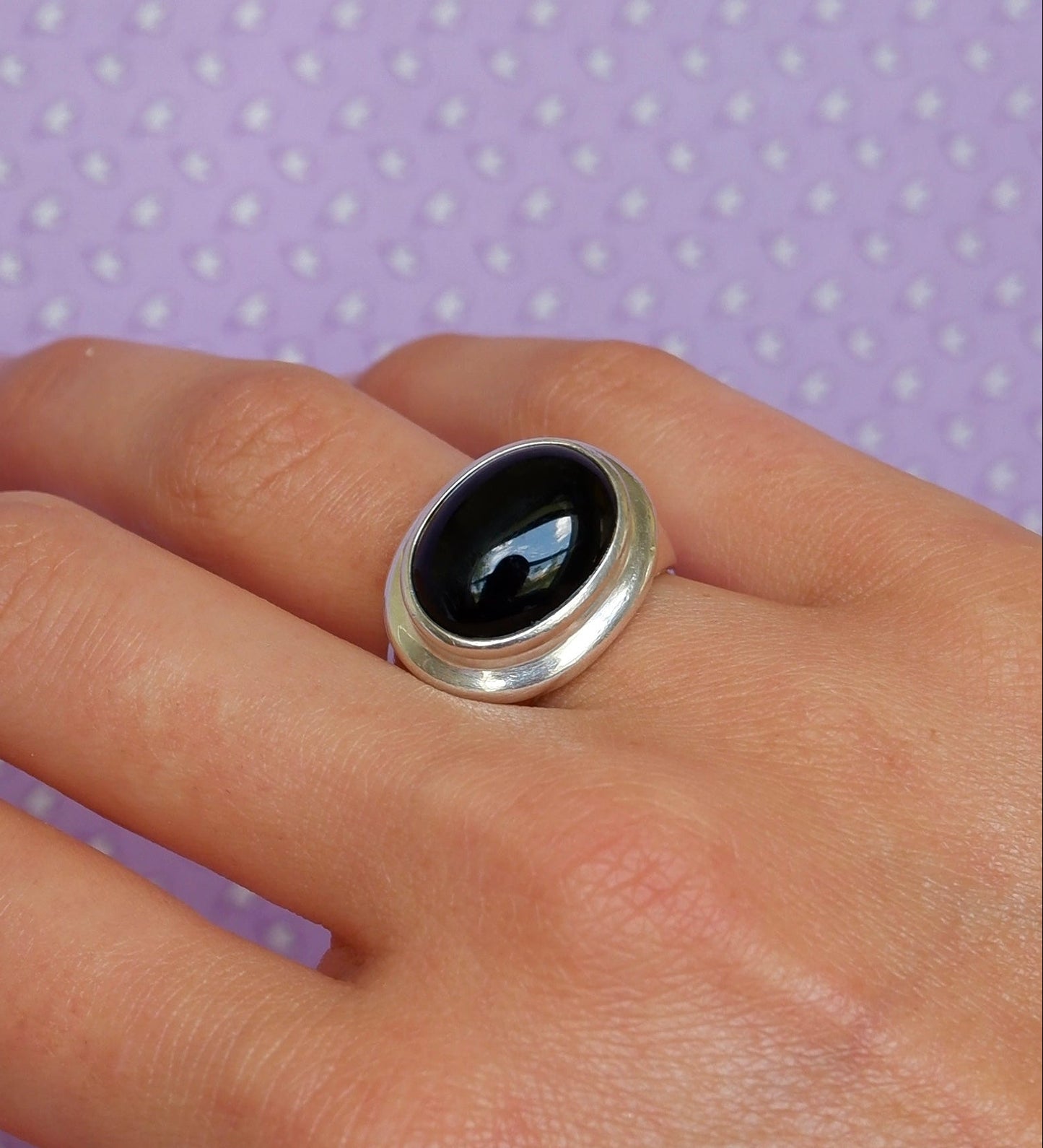 Joseph Esposito Black Onyx Ring, 925 Sterling Silver