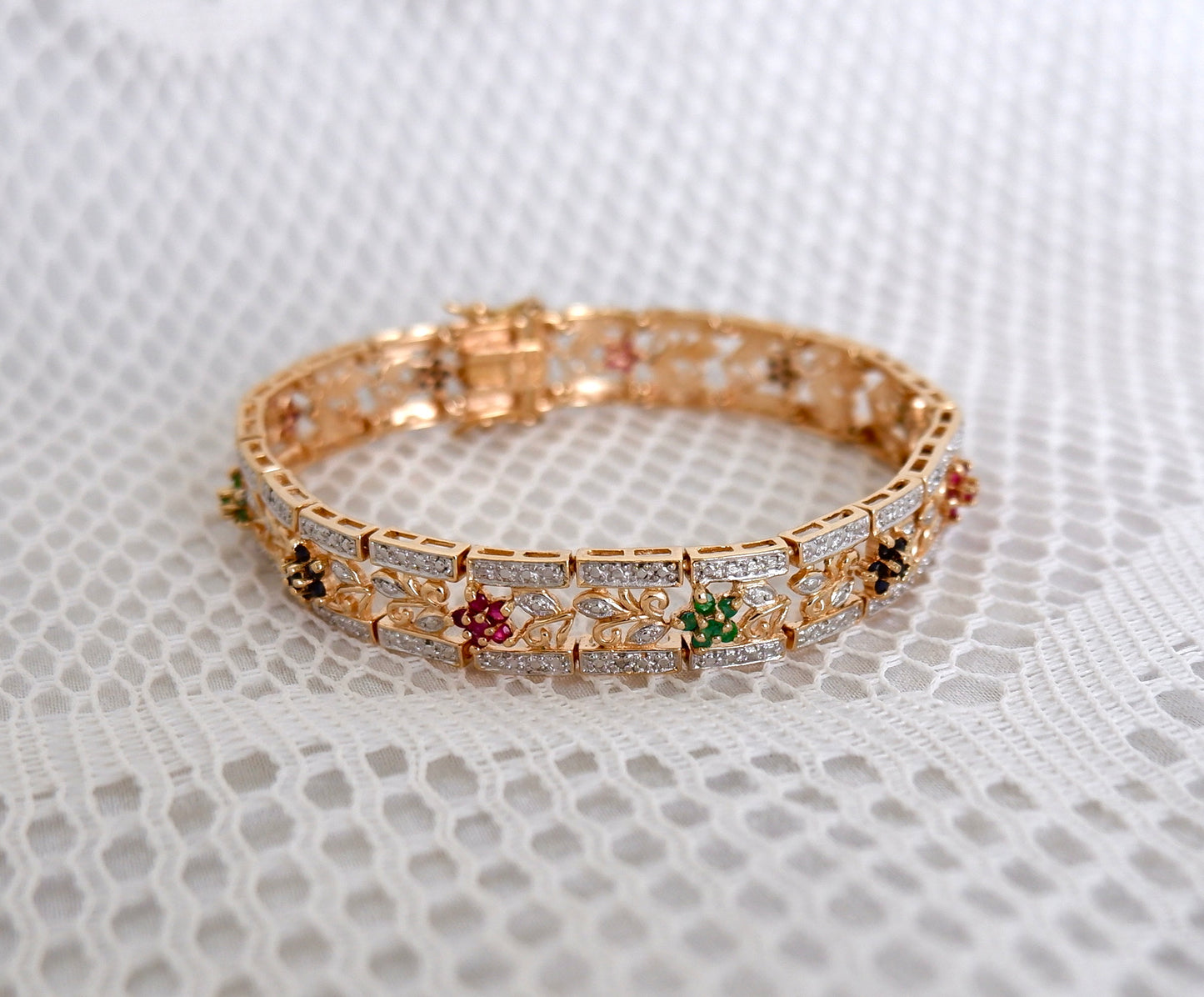 Gold Vermeil Ornate Floral Bracelet