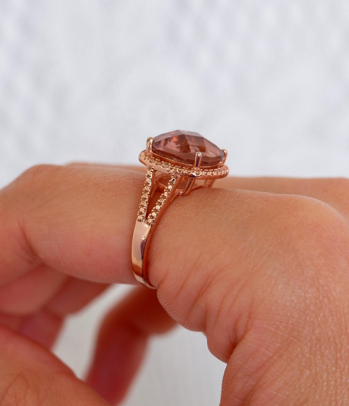 Rose Gold Vermeil Cushion Cut Ring