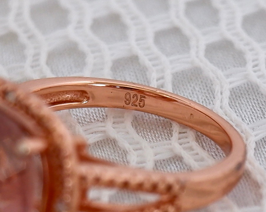Rose Gold Vermeil Cushion Cut Ring