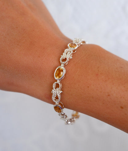 Nautical Rope Link Citrine Bracelet