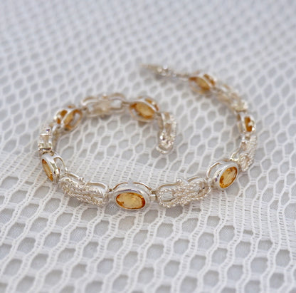 Nautical Rope Link Citrine Bracelet