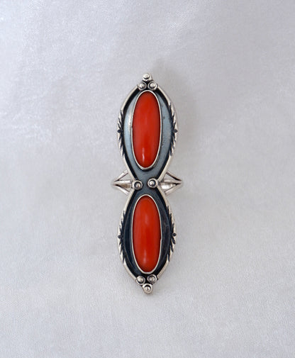 Navajo Red Coral Ring