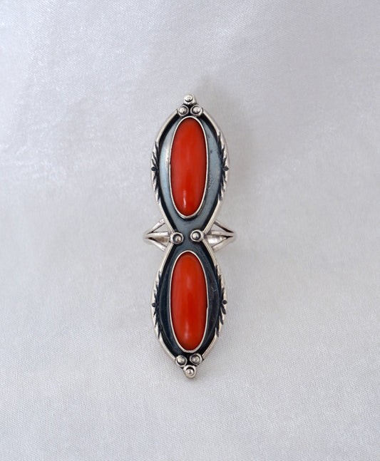 Navajo Red Coral Ring
