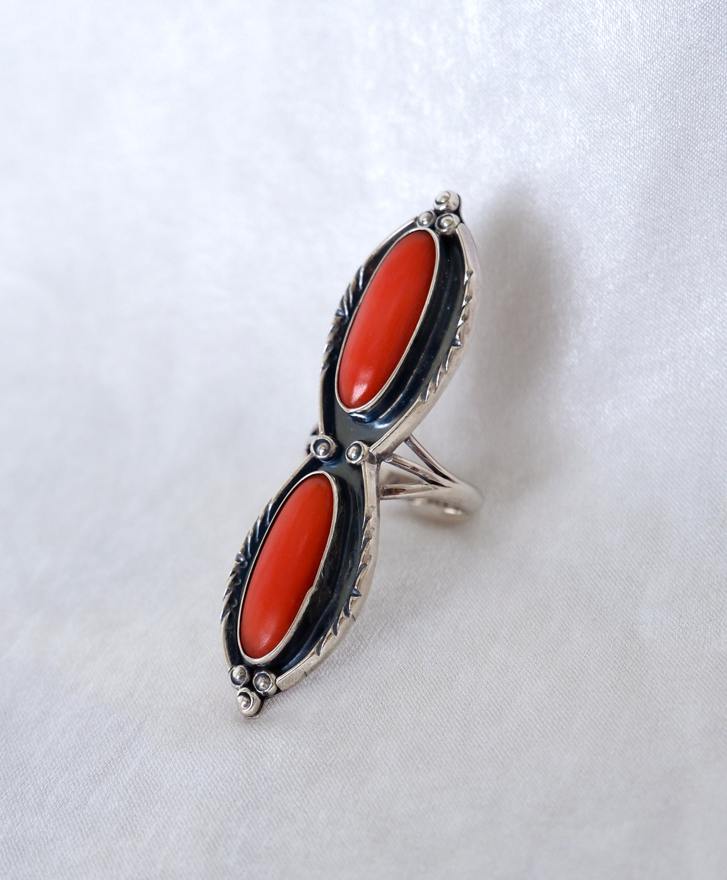 Navajo Red Coral Ring