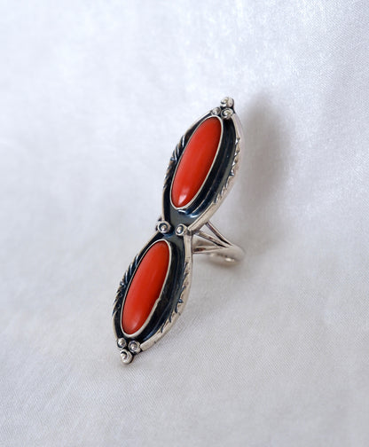 Navajo Red Coral Ring