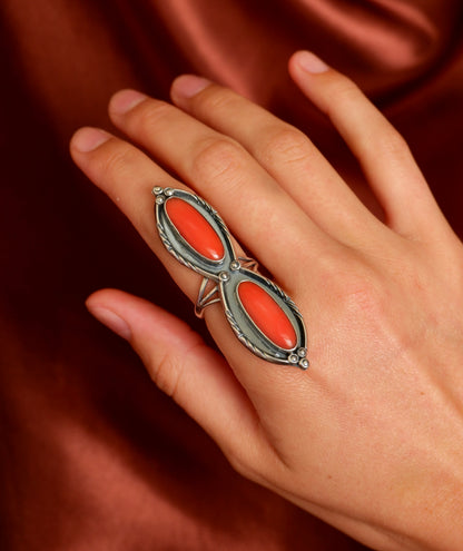Navajo Red Coral Ring