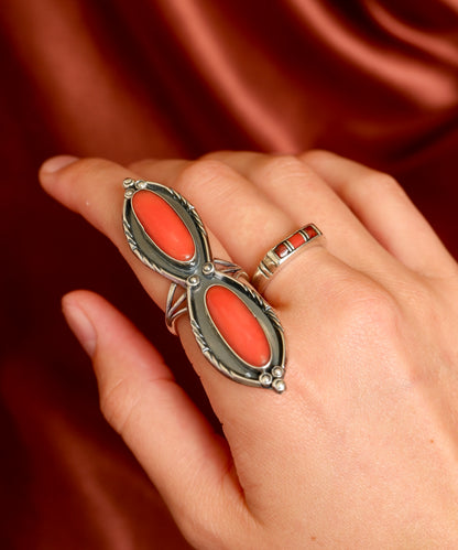 Navajo Red Coral Ring