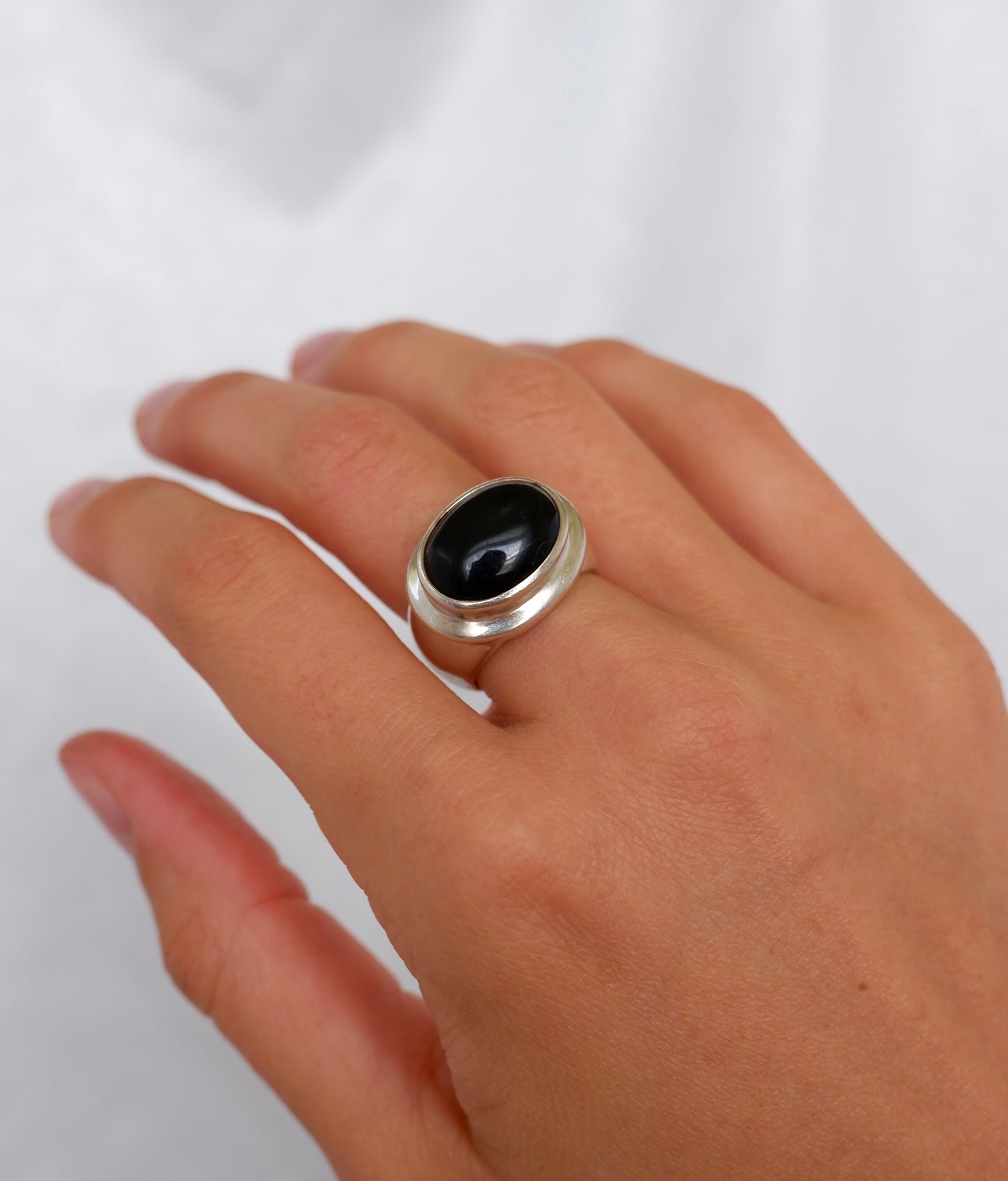Joseph Esposito Black Onyx Ring, 925 Sterling Silver