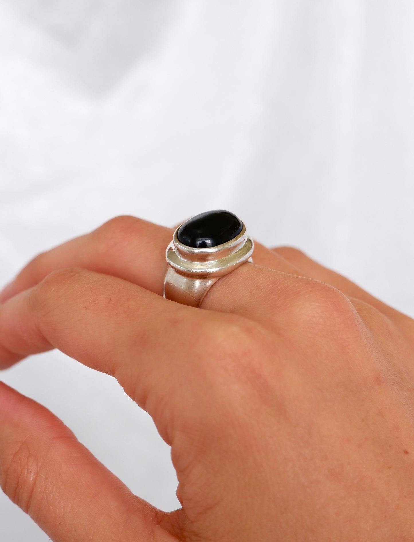 Joseph Esposito Black Onyx Ring, 925 Sterling Silver