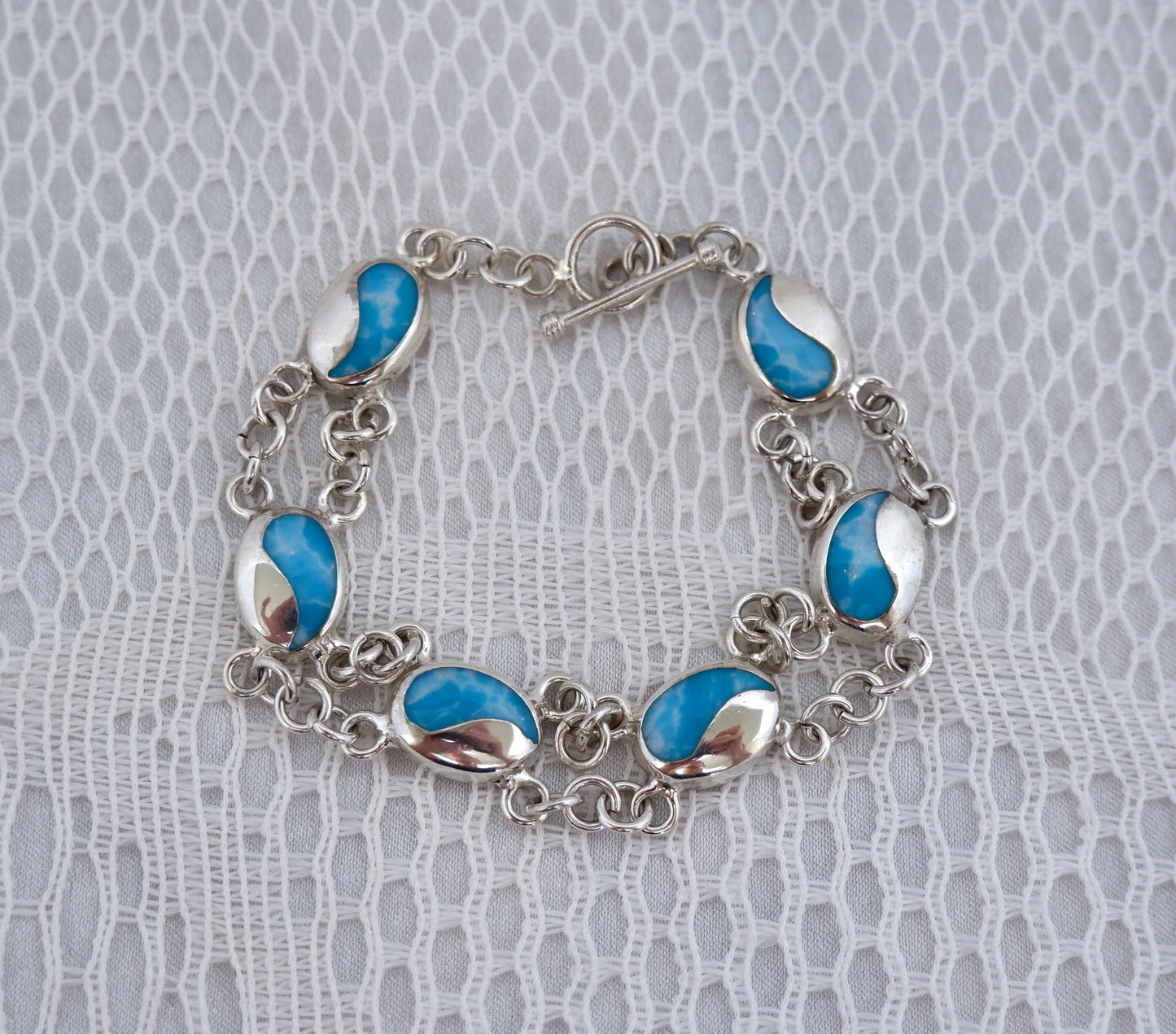 Yin Yang Larimar Chain Bracelet