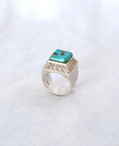 Chunky Blue Turquoise Ring