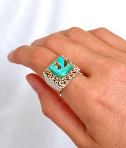 Chunky Blue Turquoise Ring