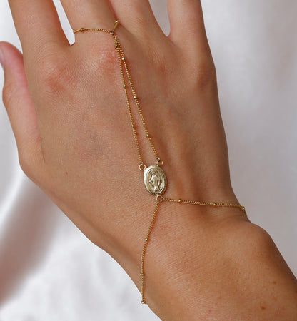 Gold Filled Rosary Inspired Hand Chain