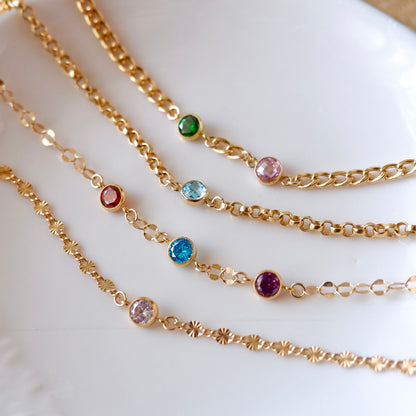 Custom Birthstone Chain Bracelet