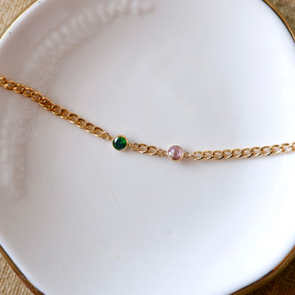 Custom Birthstone Chain Bracelet