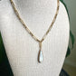 Gold Stainless Steel Teardrop Shell Necklace
