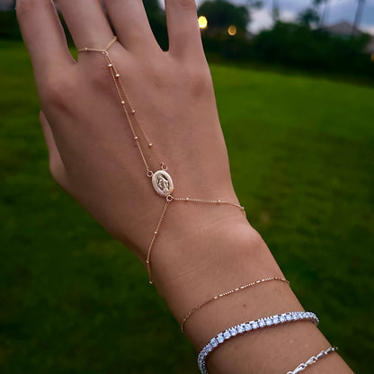 Gold Filled Rosary Inspired Hand Chain