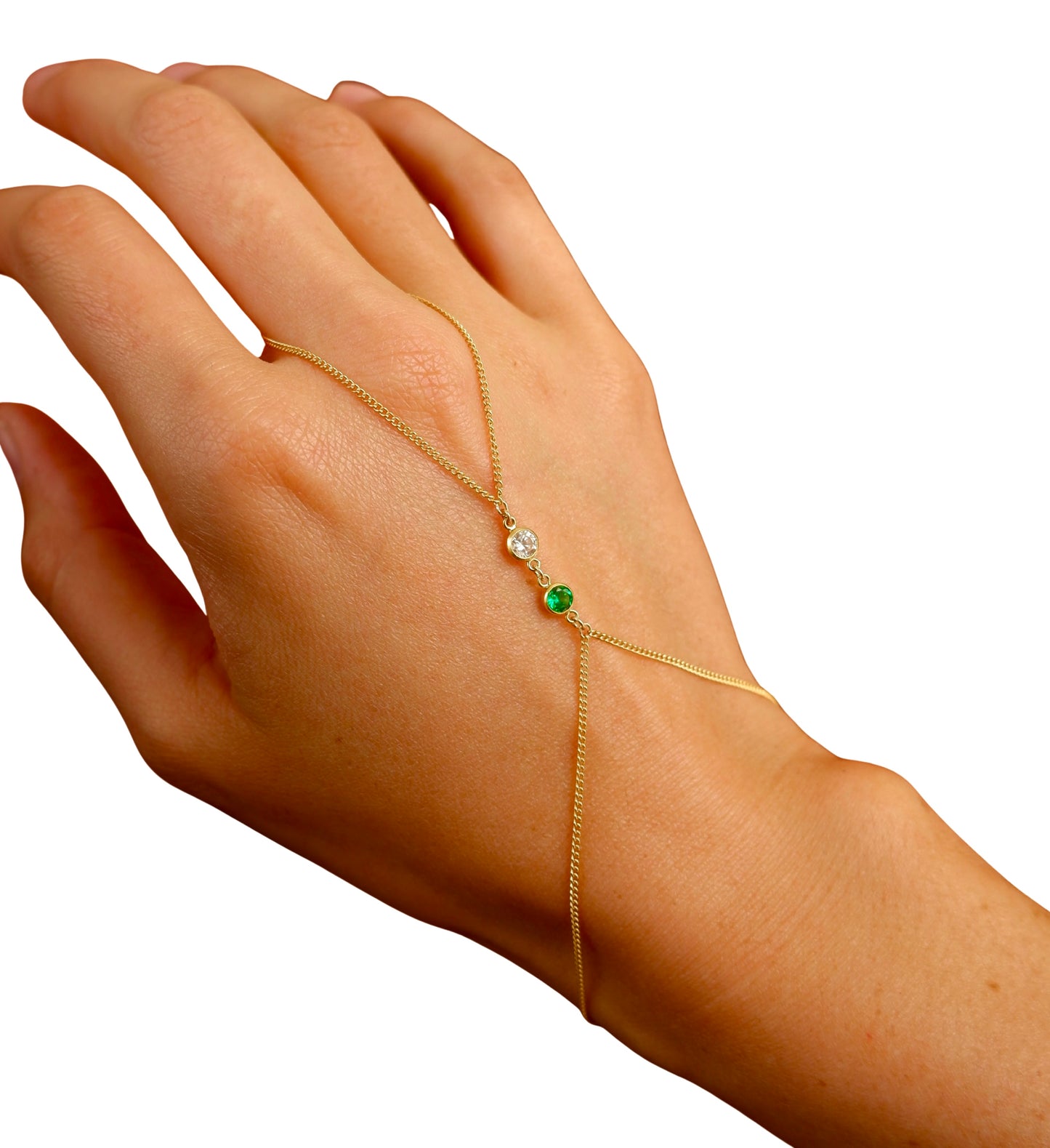 Custom Gemstone Hand Chain
