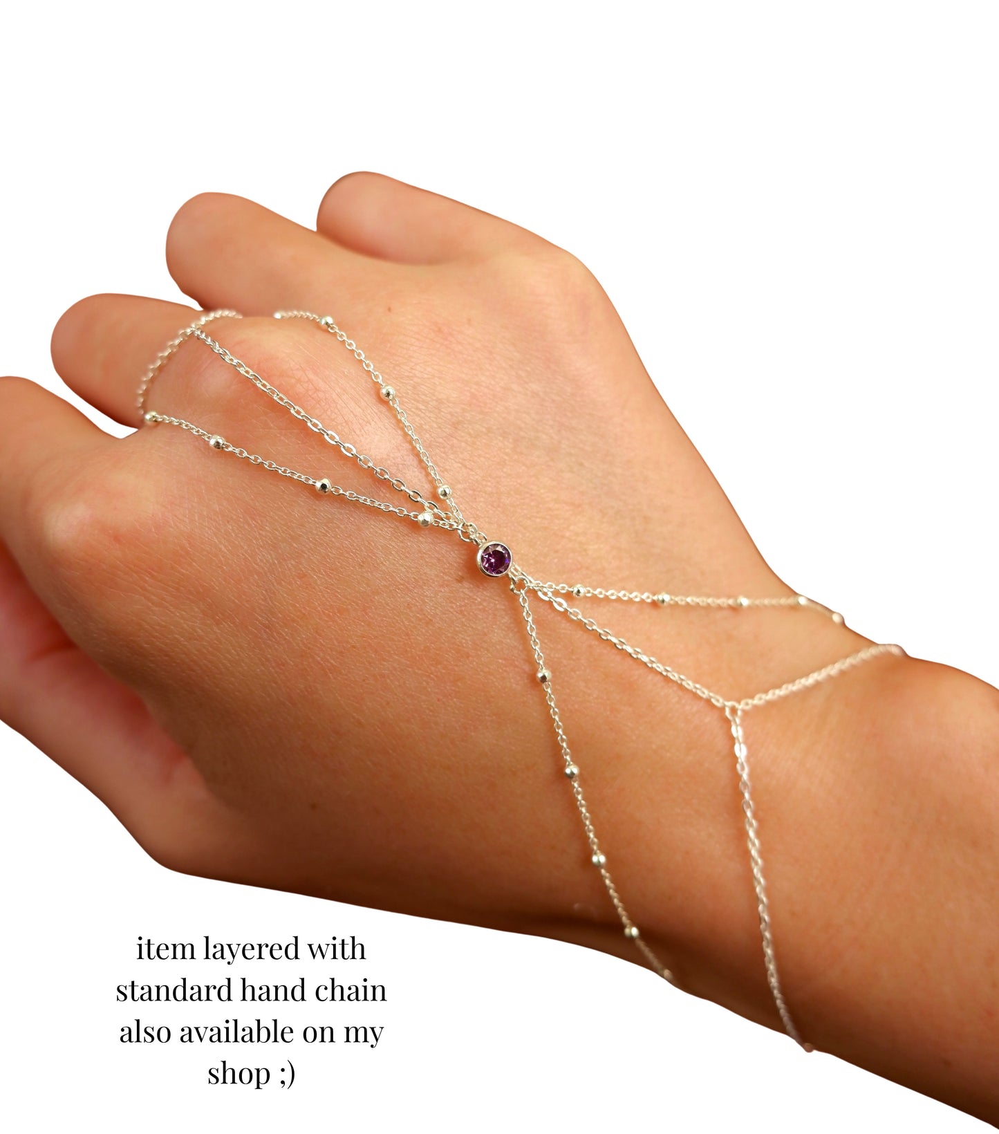 Custom Gemstone Hand Chain