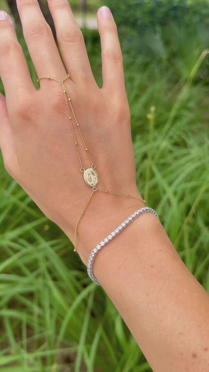 Gold Filled Rosary Inspired Hand Chain