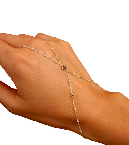 Custom Gemstone Hand Chain