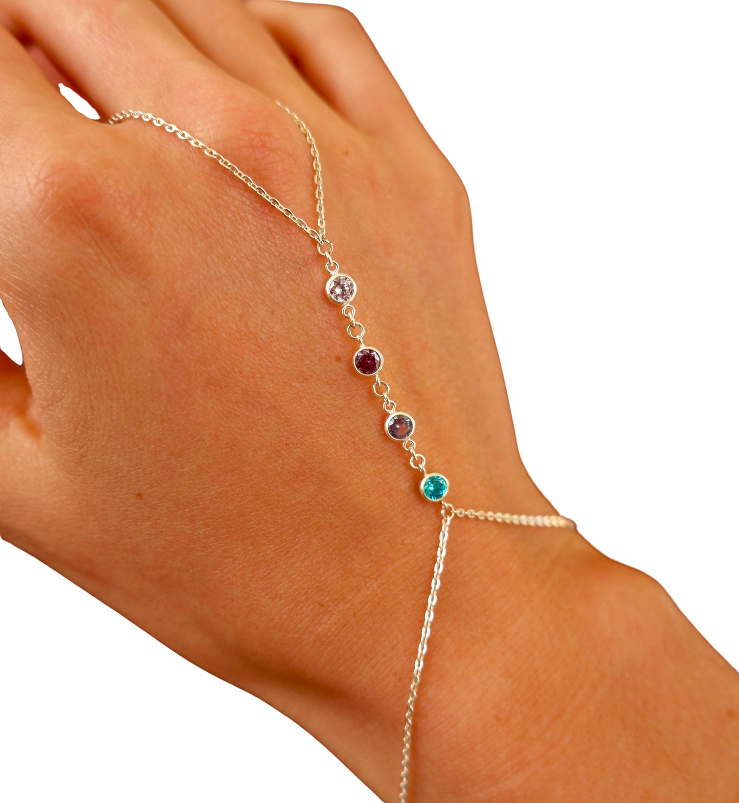 Custom Gemstone Hand Chain