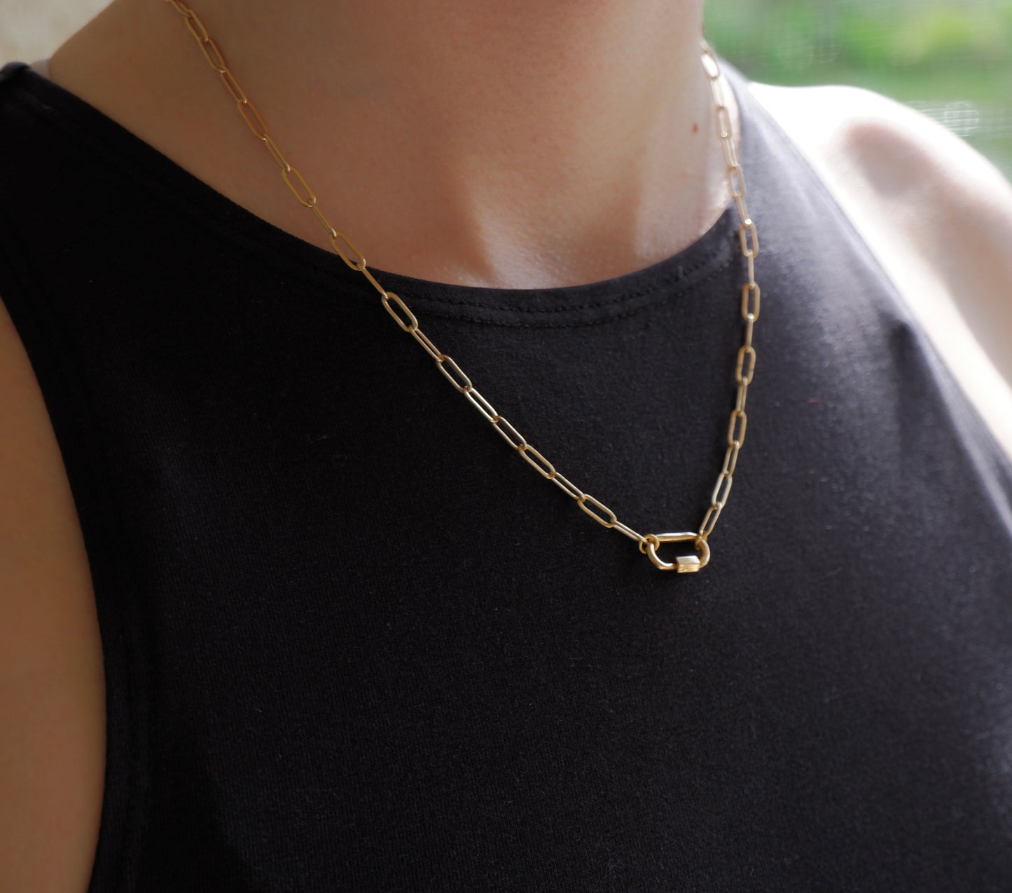 Paperclip Chain Carabiner Necklace