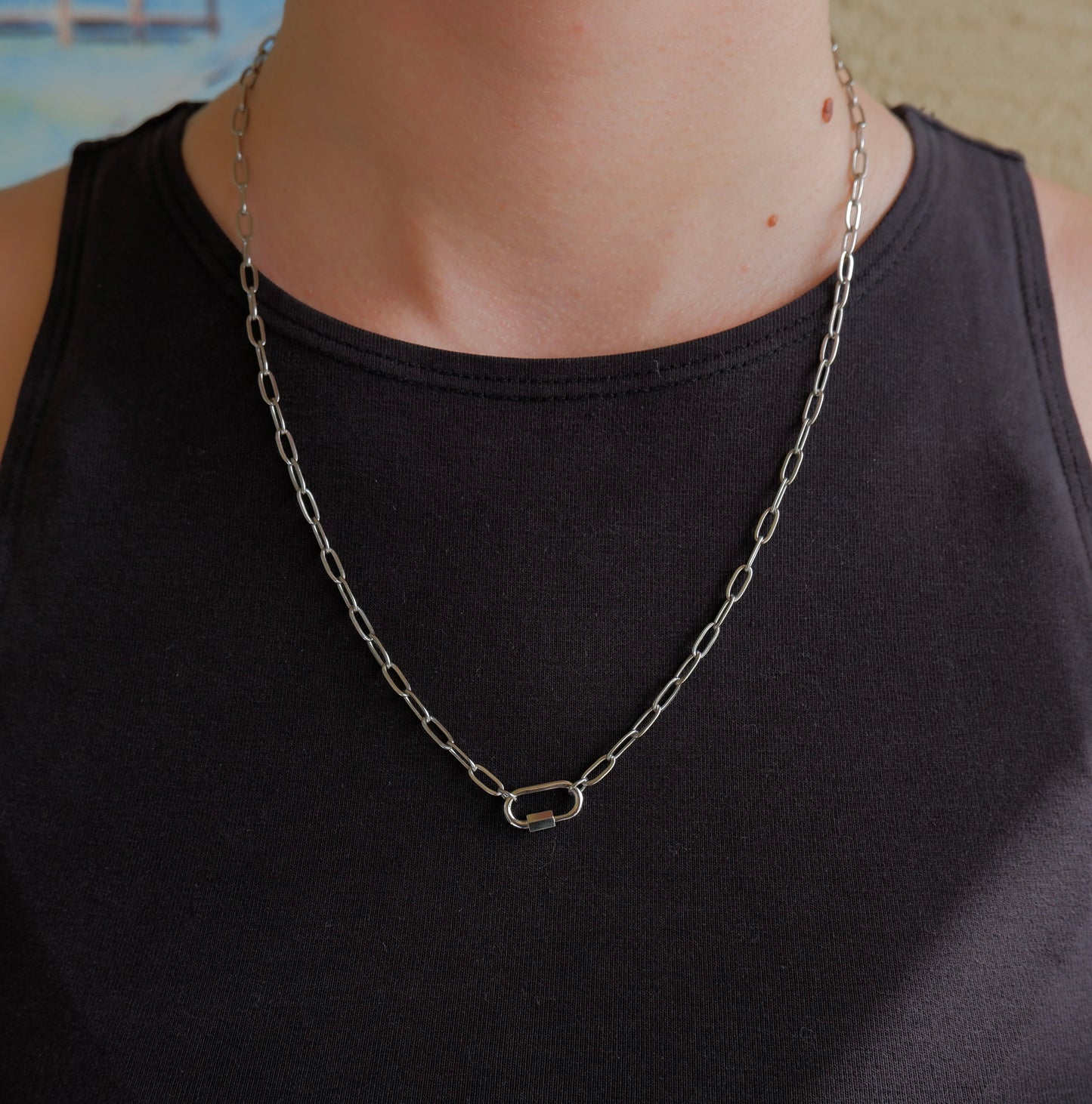 Paperclip Chain Carabiner Necklace